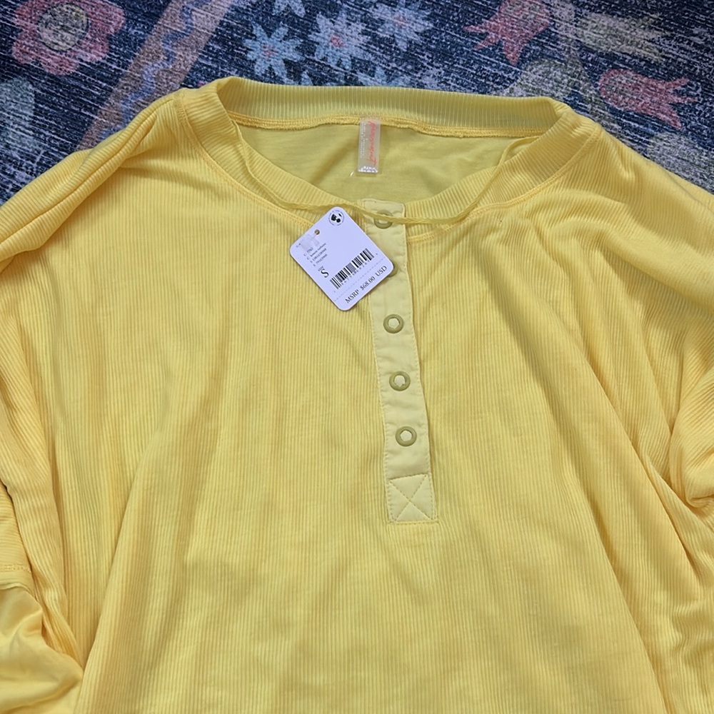 Yellow free people movement long sleeve